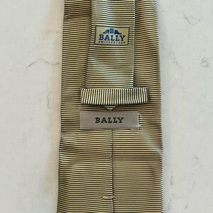 Bally Black and Cream Striped Tie